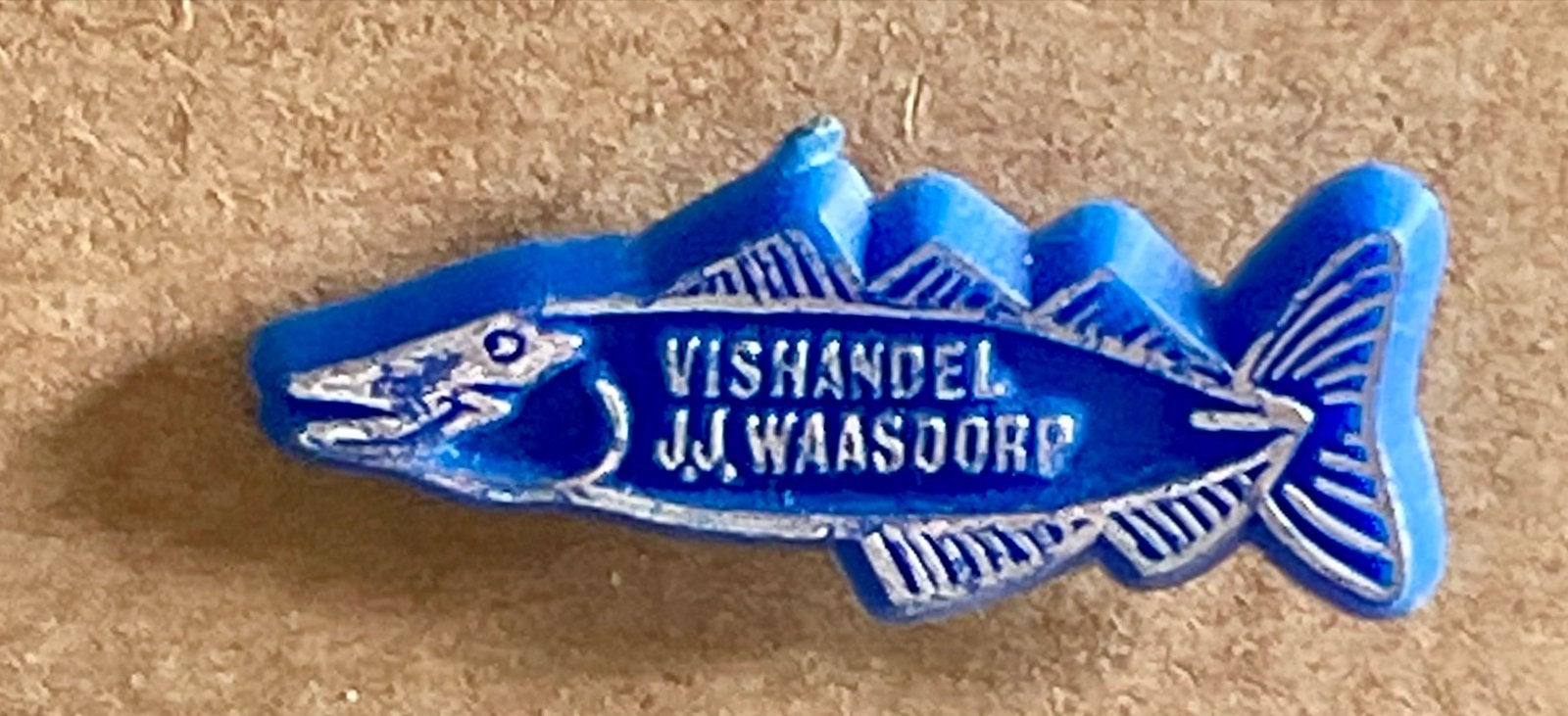 Vintage Visspeldje Vishandel J.J. Waasdorp', Verzamelen, Ophalen of Verzenden, Gebruikt