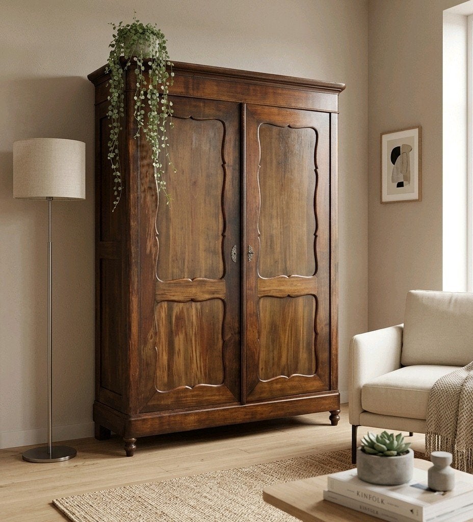 🤎Antieke XL Biedermeier meidenkast vintage kast demontabel, Verzenden