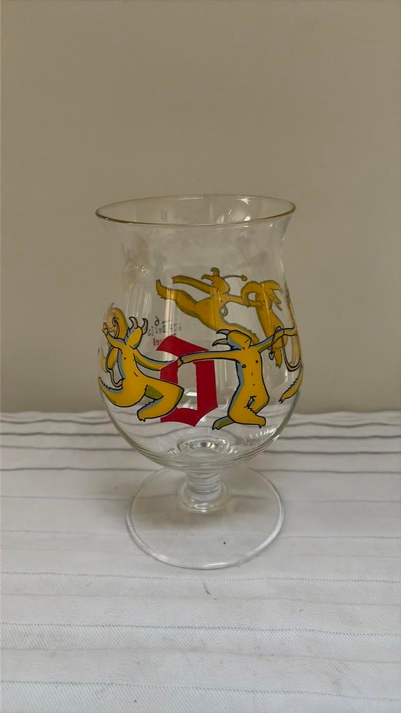 Duvel bierglas The 6 Hop devils, Verzamelen, Ophalen of Verzenden, Zo goed als nieuw, Bierglas
