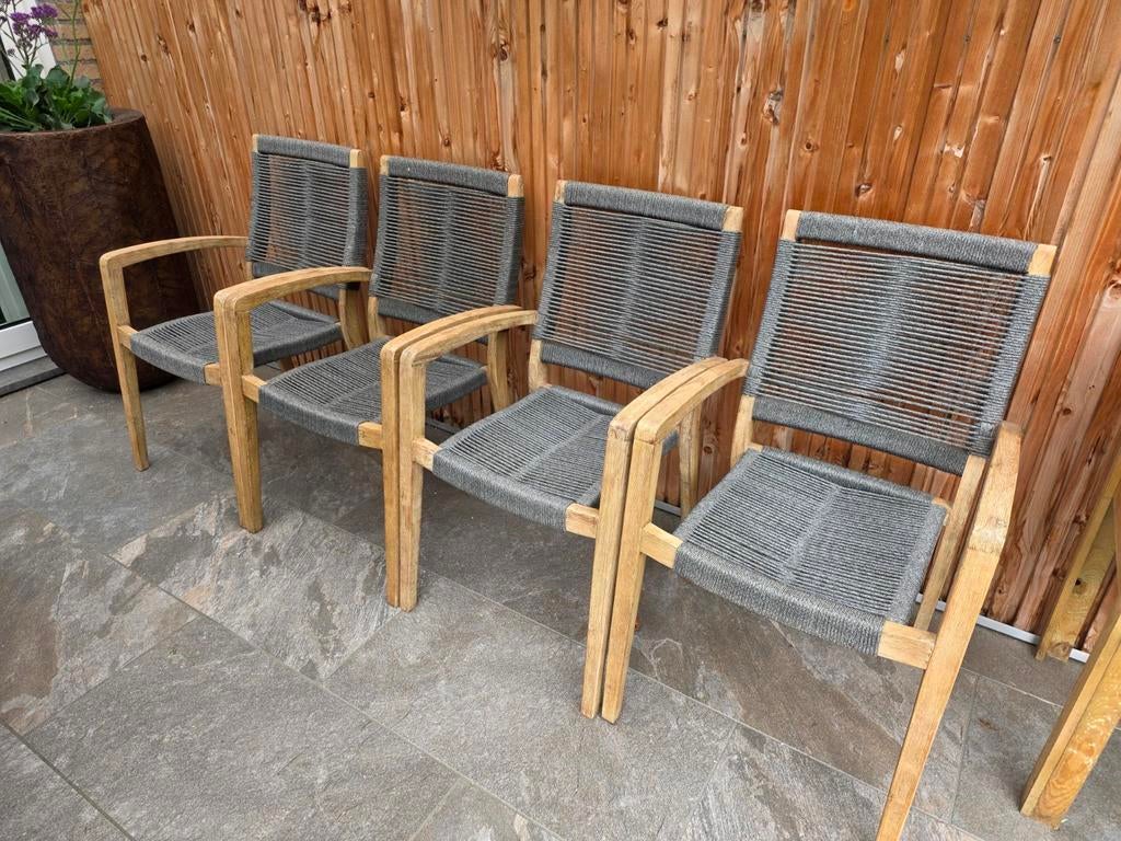 Suns tuinstoelen 4x, Ophalen, Zo goed als nieuw, Hout, Stapelbaar