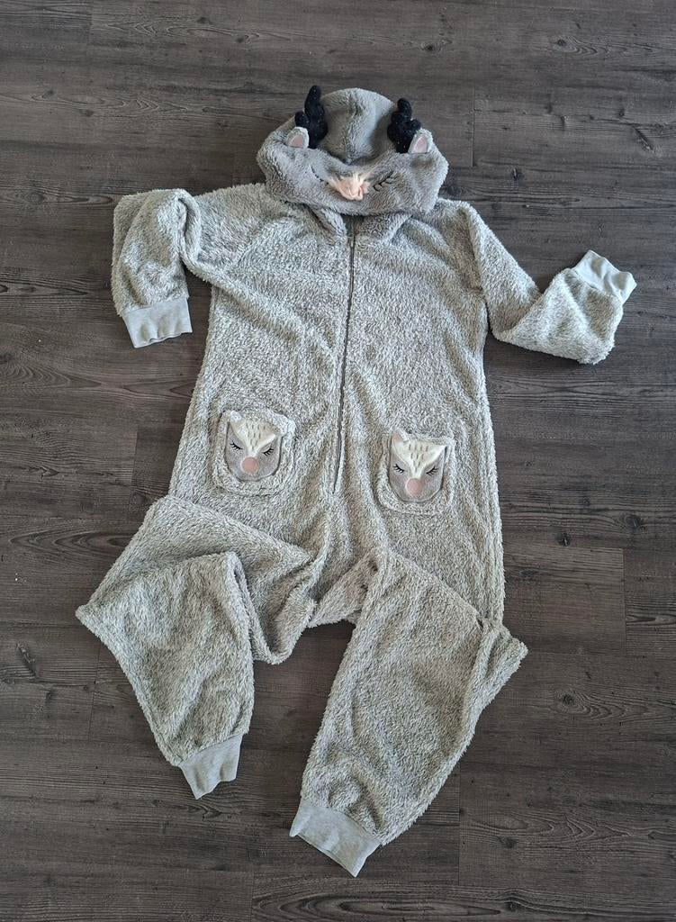 Hunkemöller Rendier Onesie Maat XL - Heerlijk Warm!, Carnaval, Maat 46/48 (XL) of groter, Ophalen of Verzenden, Zo goed als nieuw
