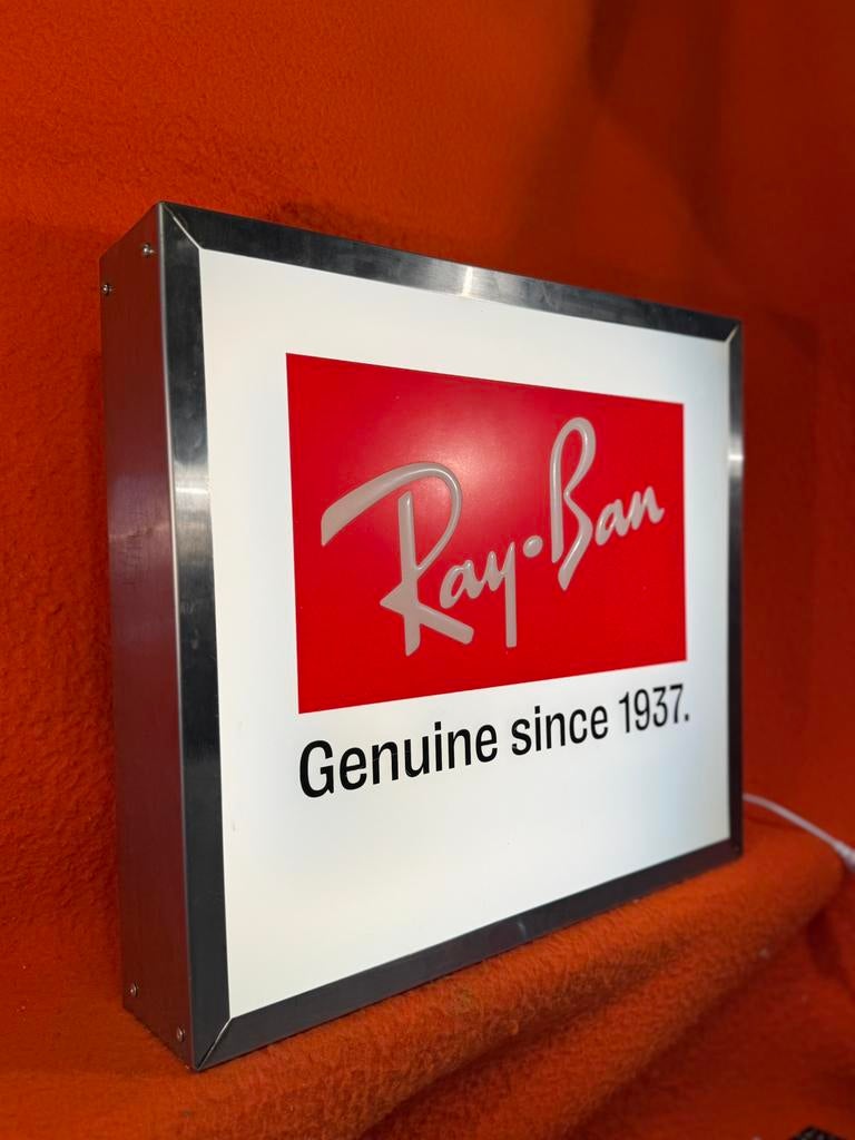 Ray-Ban reclamebord zwaar rvs lichtbord – 3,5 kg, Verzamelen, Reclamebord, Z, Z, Z