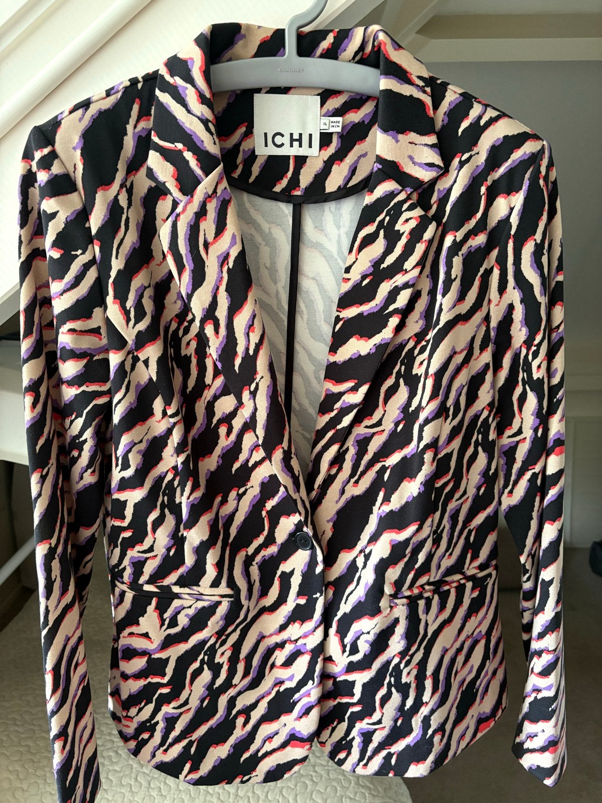 Dames blazer Ichi met zebraprint, maat XL, Kleding | Dames, Beige, Maat 46/48 (XL) of groter, Ophalen of Verzenden, Jasje