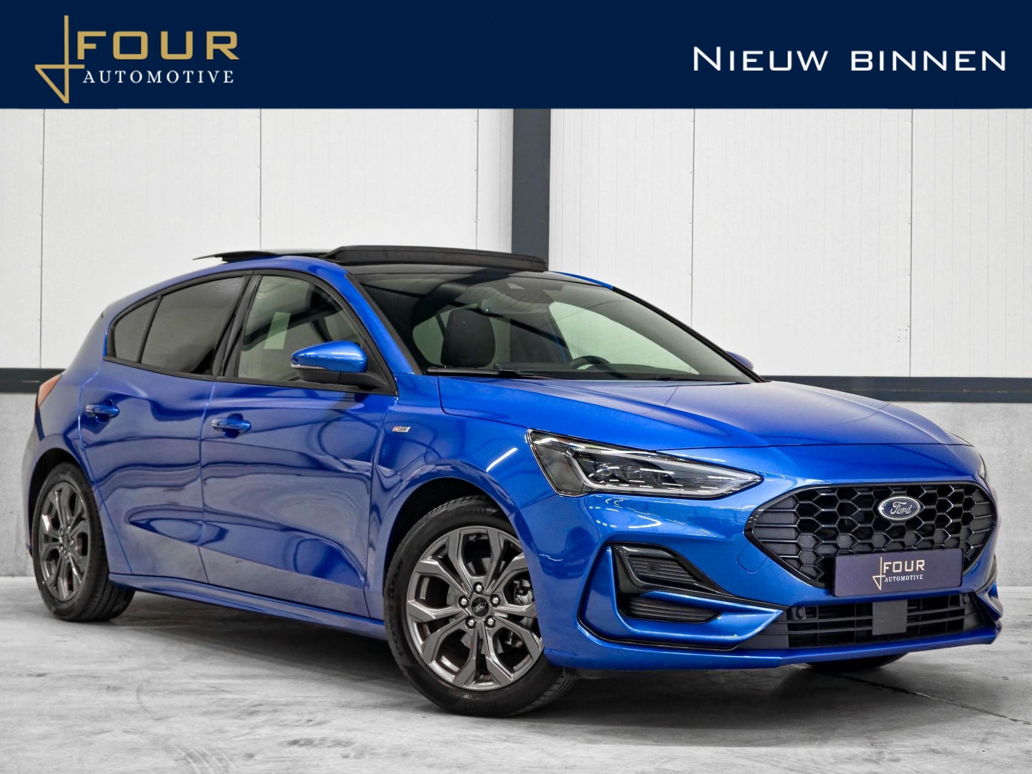 Ford Focus 1.0 EcoBoost Hybrid ST Line | Panoramadak | NW Sc, Auto's, Gebruikt, Blauw, Bedrijf, 690 kg