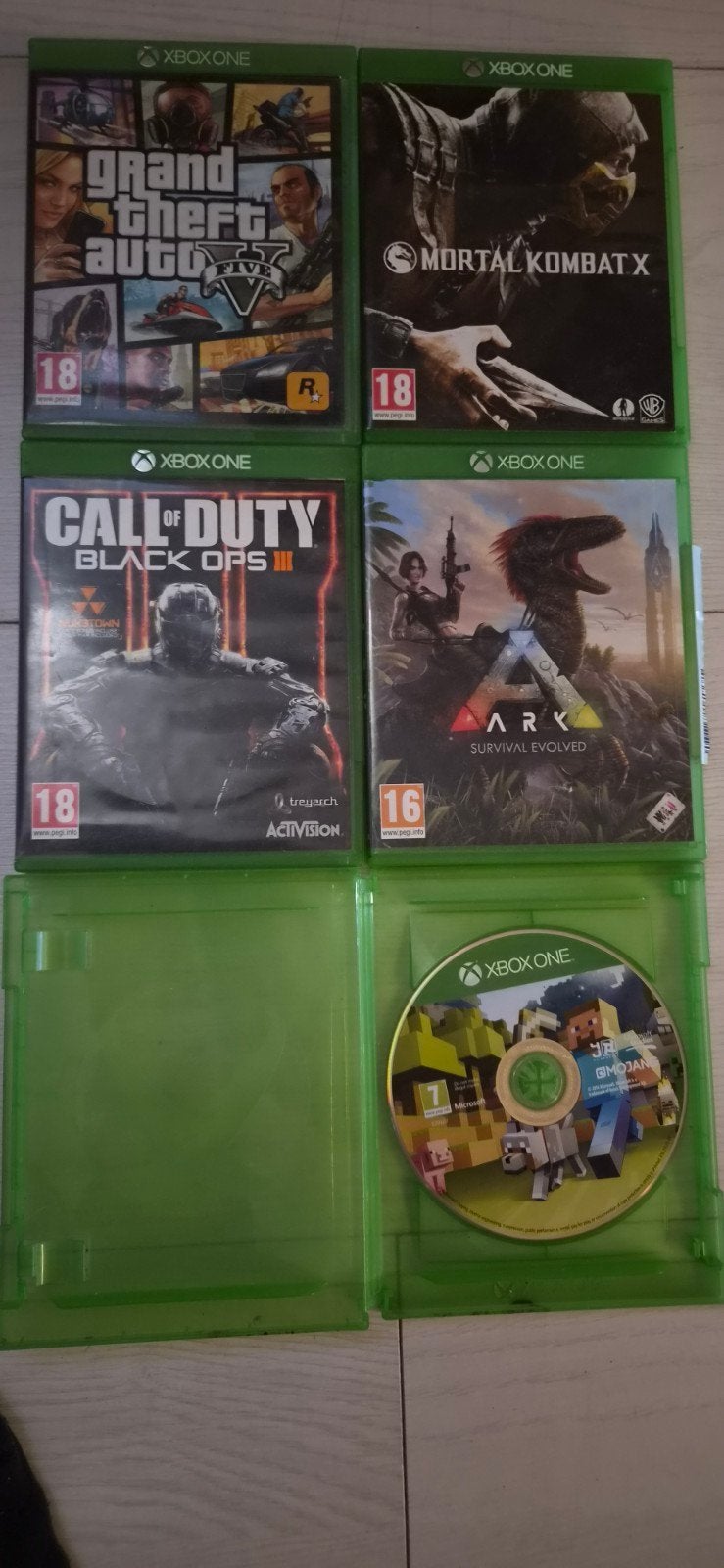 XboxOne Games: GTA V, Mortal Kombat X, COD BO3, ARK, Minecra, Avontuur en Actie, Online, Gebruikt, Vanaf 18 jaar