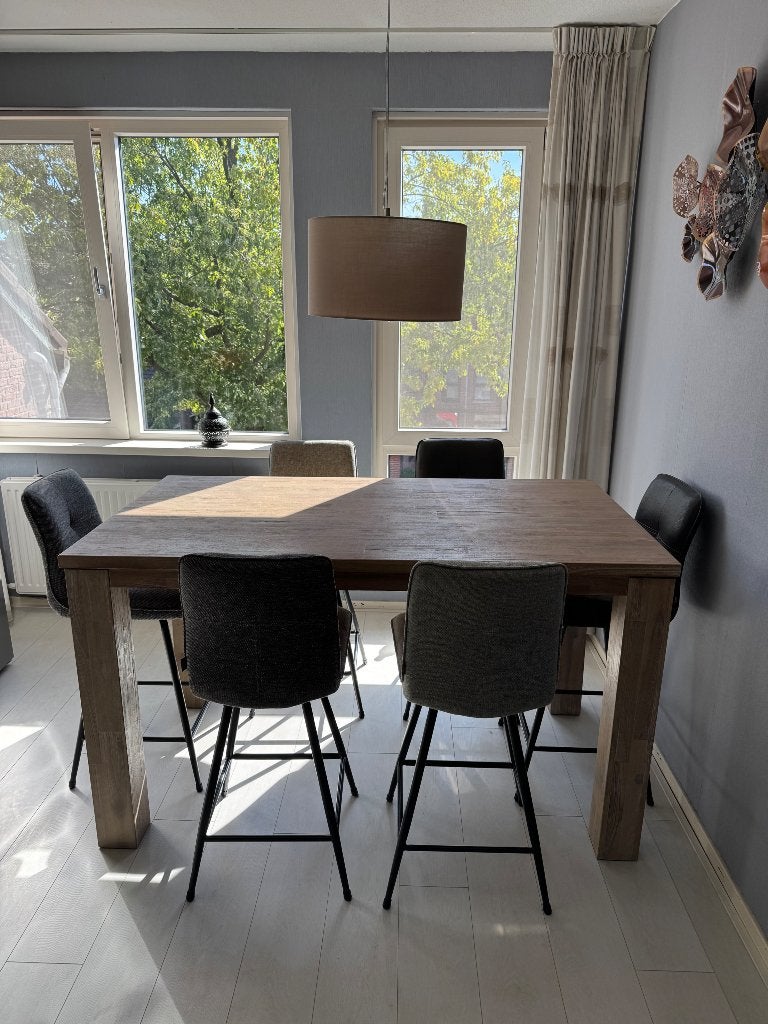 Bartafel, 6 barstoelen, Henders&Hazel, Ophalen, Zo goed als nieuw, Modern, 4 tot 6 stoelen