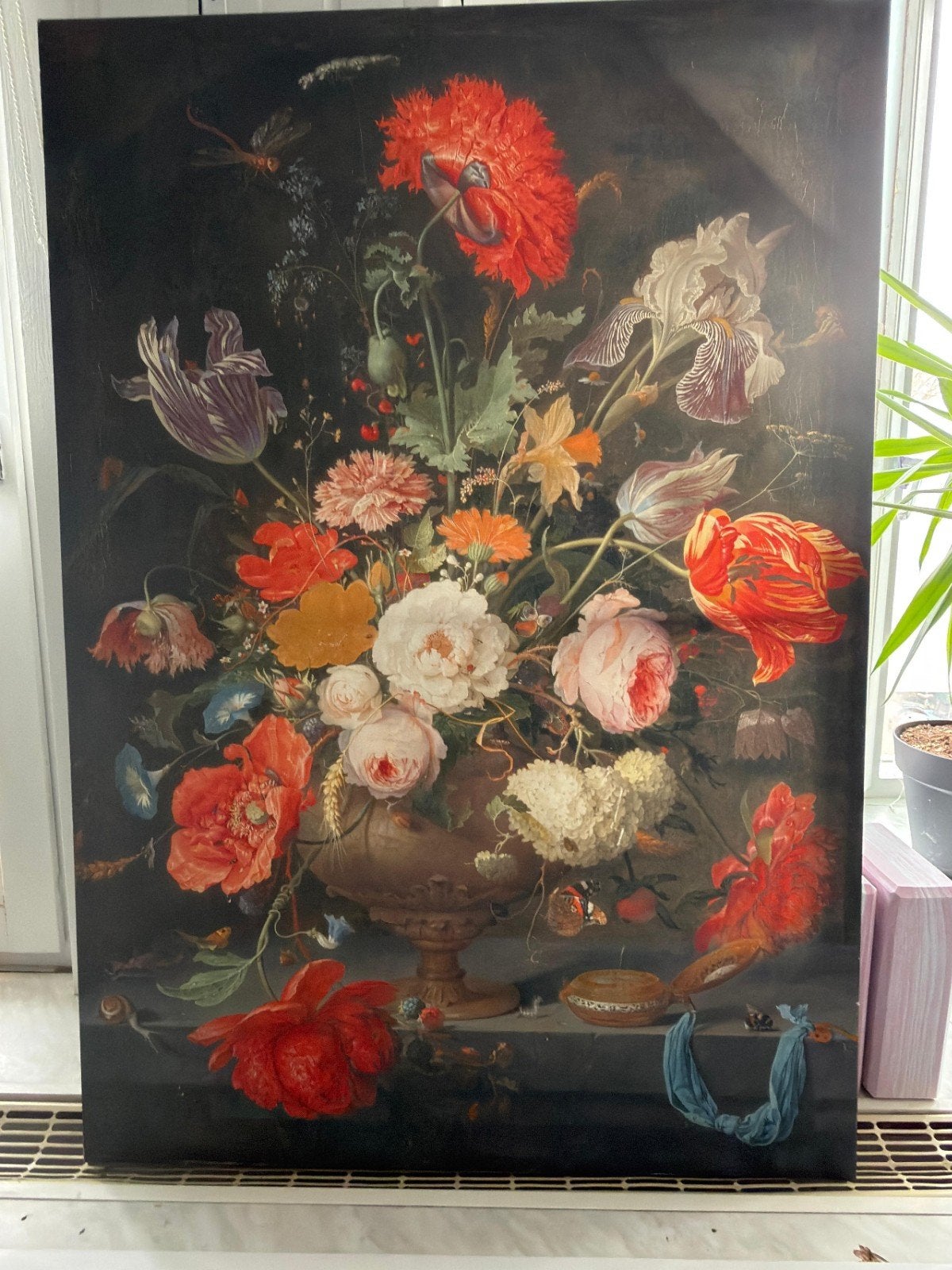 Prachtig klassiek bloemstilleven olieverfschilderij, Ophalen, Doek, Stilleven, Handgeschilderd
