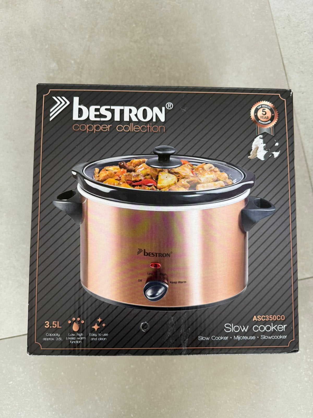 Bestron slowcooker, 3,5 liter, Ophalen, Nieuw