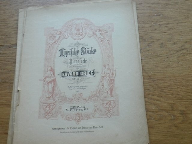 Grieg - lyrische stücke - viool en piano, Gebruikt, Klassiek, Ophalen of Verzenden, Viool of Altviool