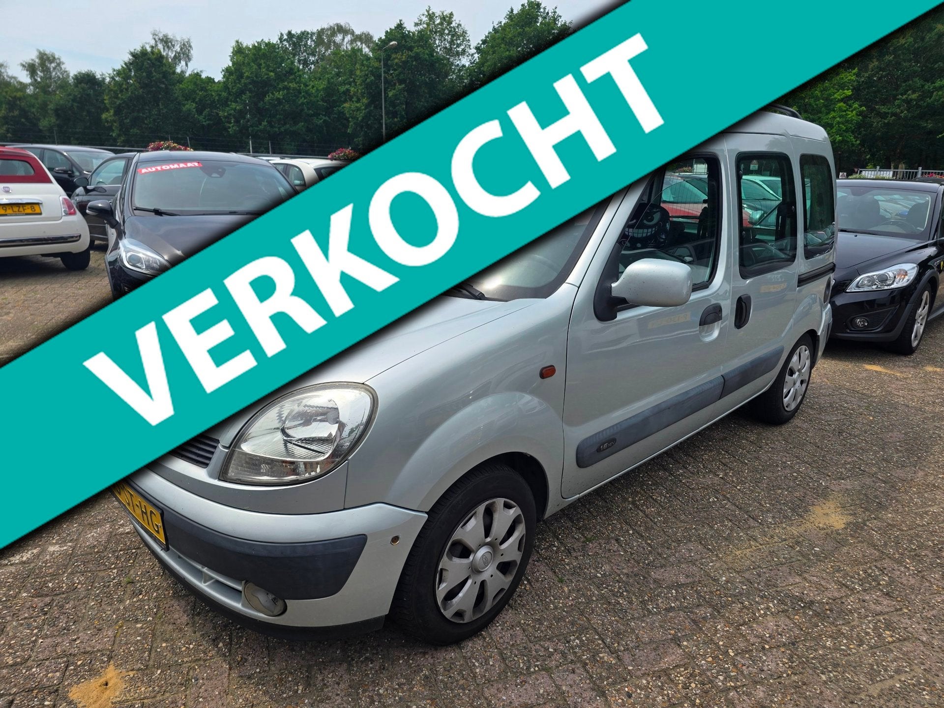 Renault Kangoo 1.6-16V Privilège geel kenteken benzine, Auto's, Elektrische ramen, Gebruikt, 49 €/maand, Origineel Nederlands