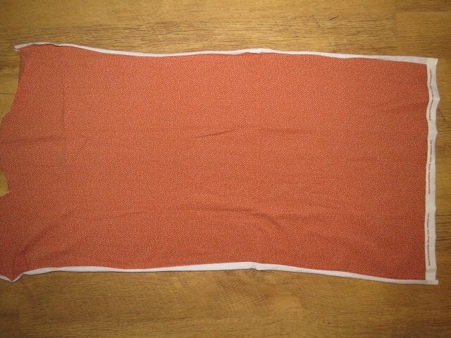Lap stof oranjebruine tricot met witte stipjes Stenzo NIEUW, Bruin, Nieuw, Ophalen of Verzenden, 30 tot 120 cm