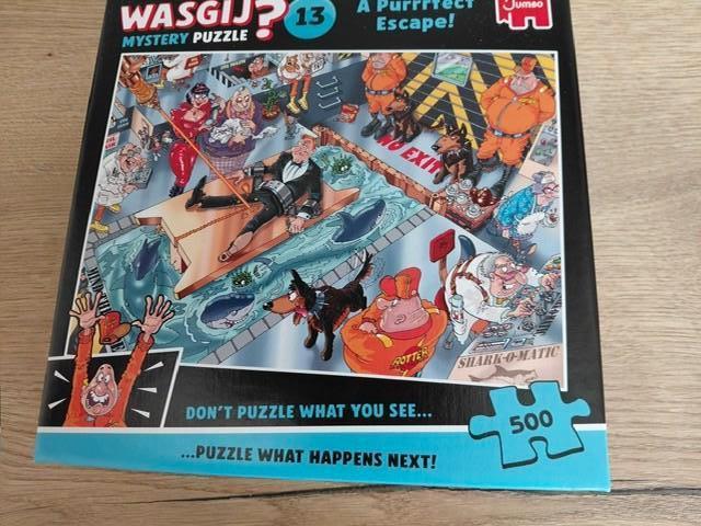Wasgij puzzel "A Purrrfect Escape!", Ophalen, 500 t/m 1500 stukjes, Zo goed als nieuw, Legpuzzel