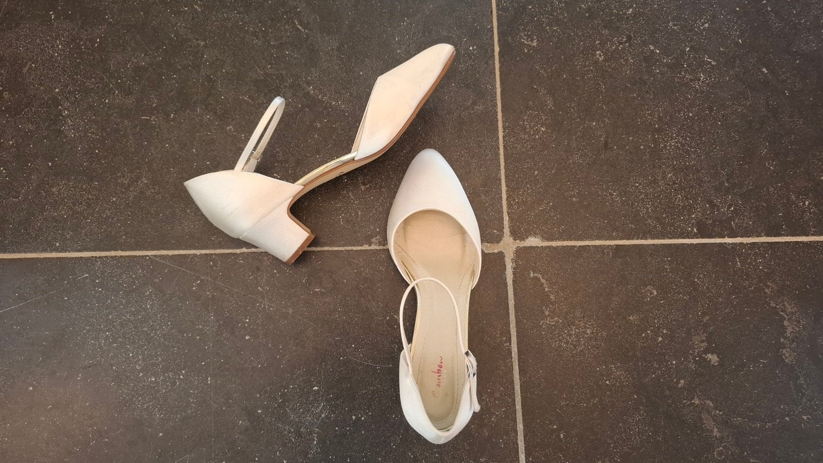 Rainbow Club Tracey Ivory Satin Bruidsschoenen maat 39, Ophalen, Schoenen met lage hakken, Wit, Rainbow Club