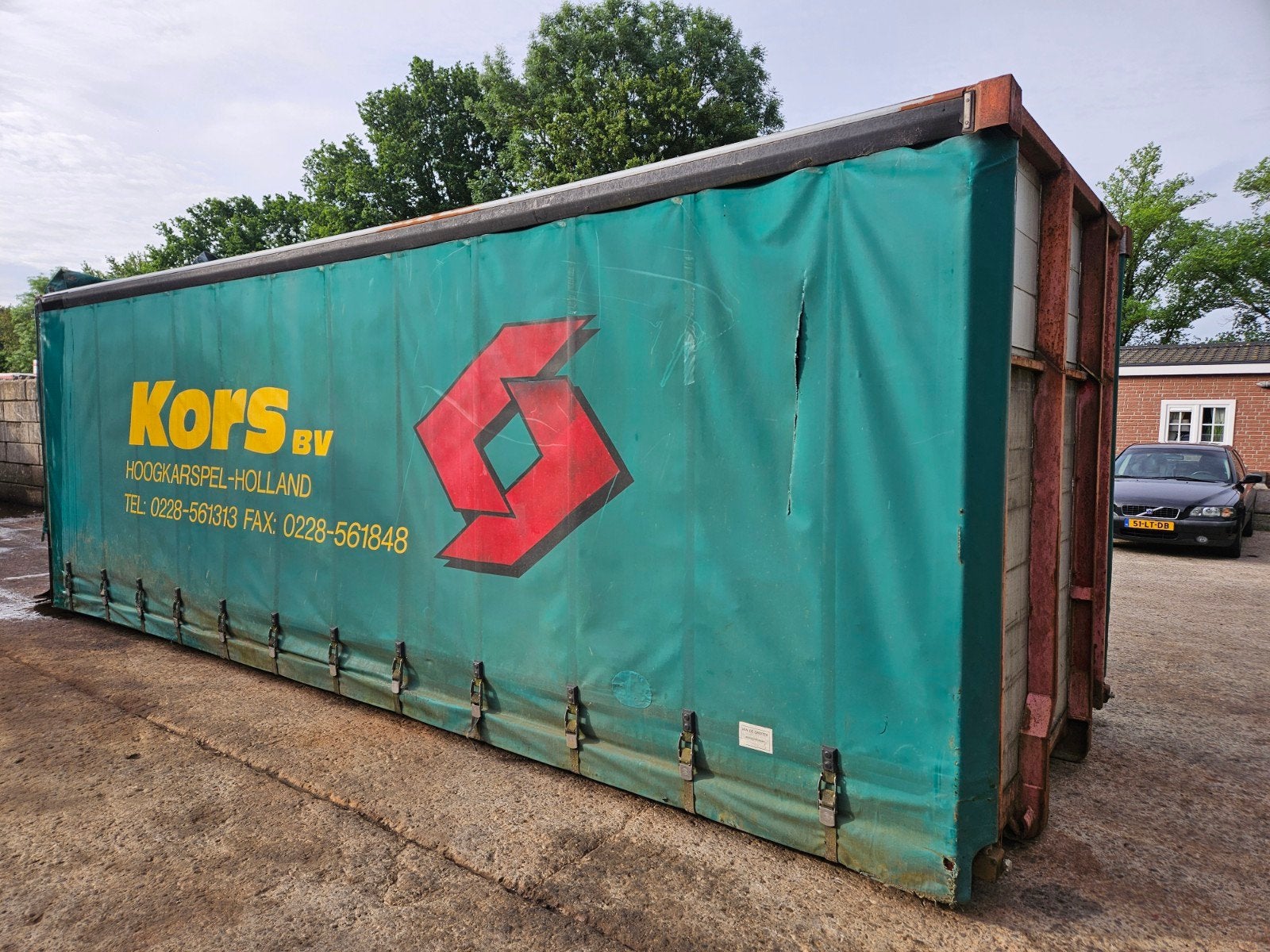 Schuifzeil container met oprijklep voor NCH kabelsysteem, Ophalen