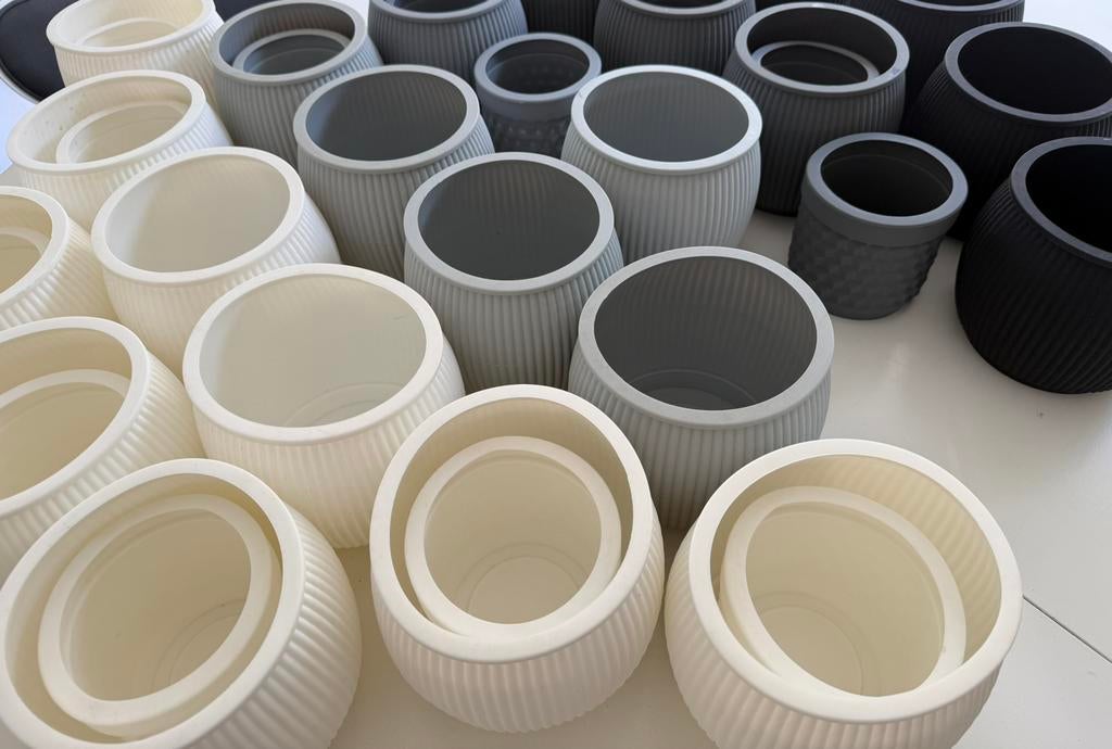 Siliconen bloempot in grijs, wit of zwart, Verzenden, Nieuw