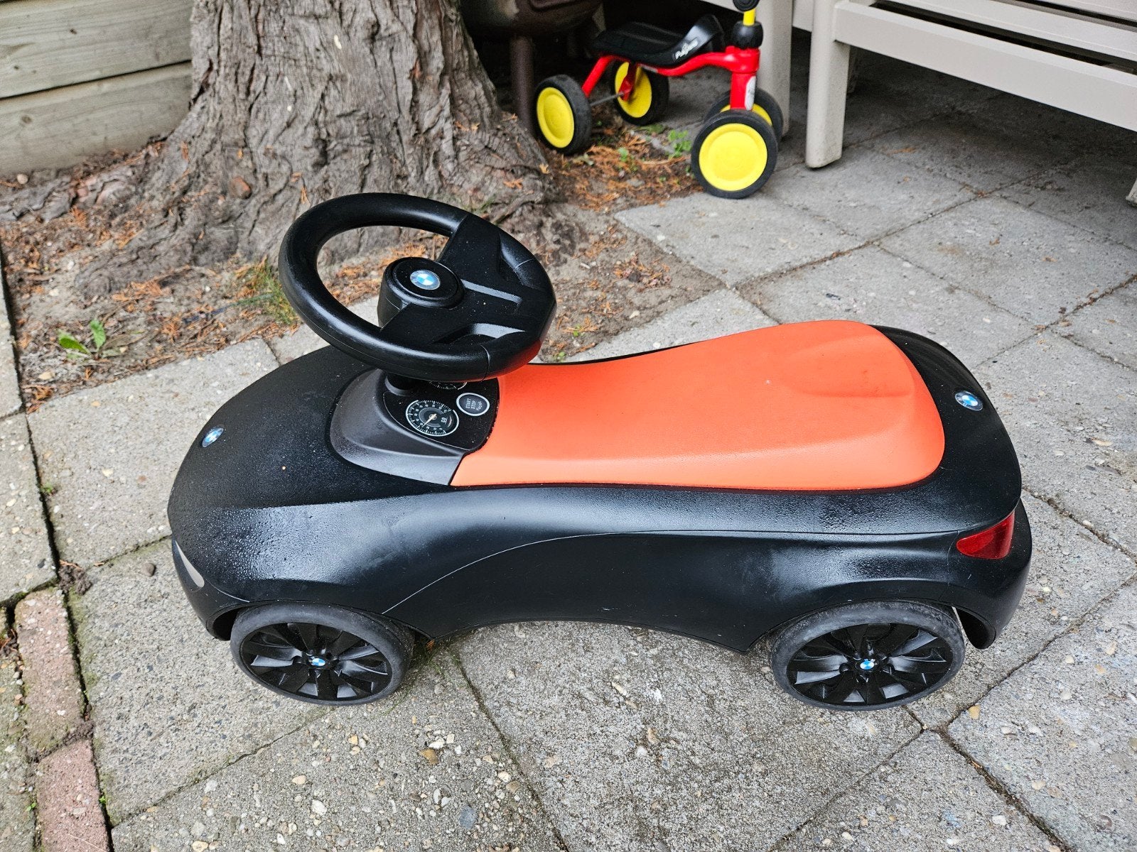 BMW Baby Racer Loopauto - Zwart/Oranje, Ophalen, Gebruikt, Loopvoertuig