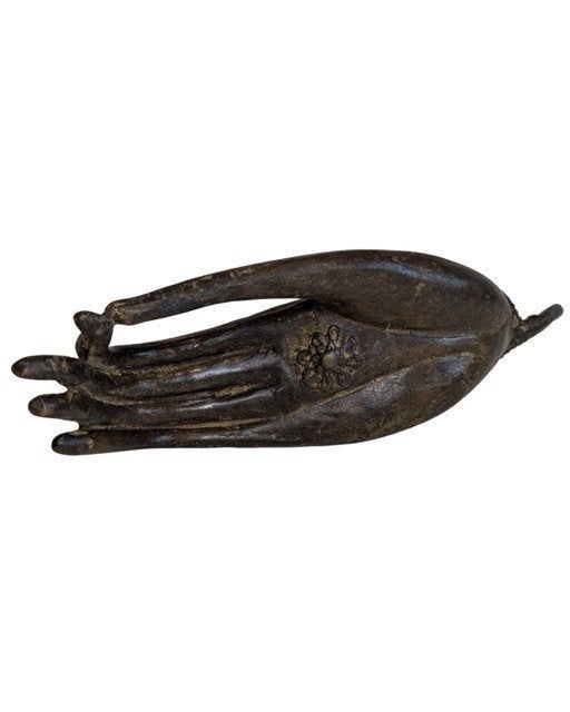 Thaise bronzen Boeddhahand – Vitarka mudra - 074, Gebruikt, 27 cm, Ophalen of Verzenden, Bruin