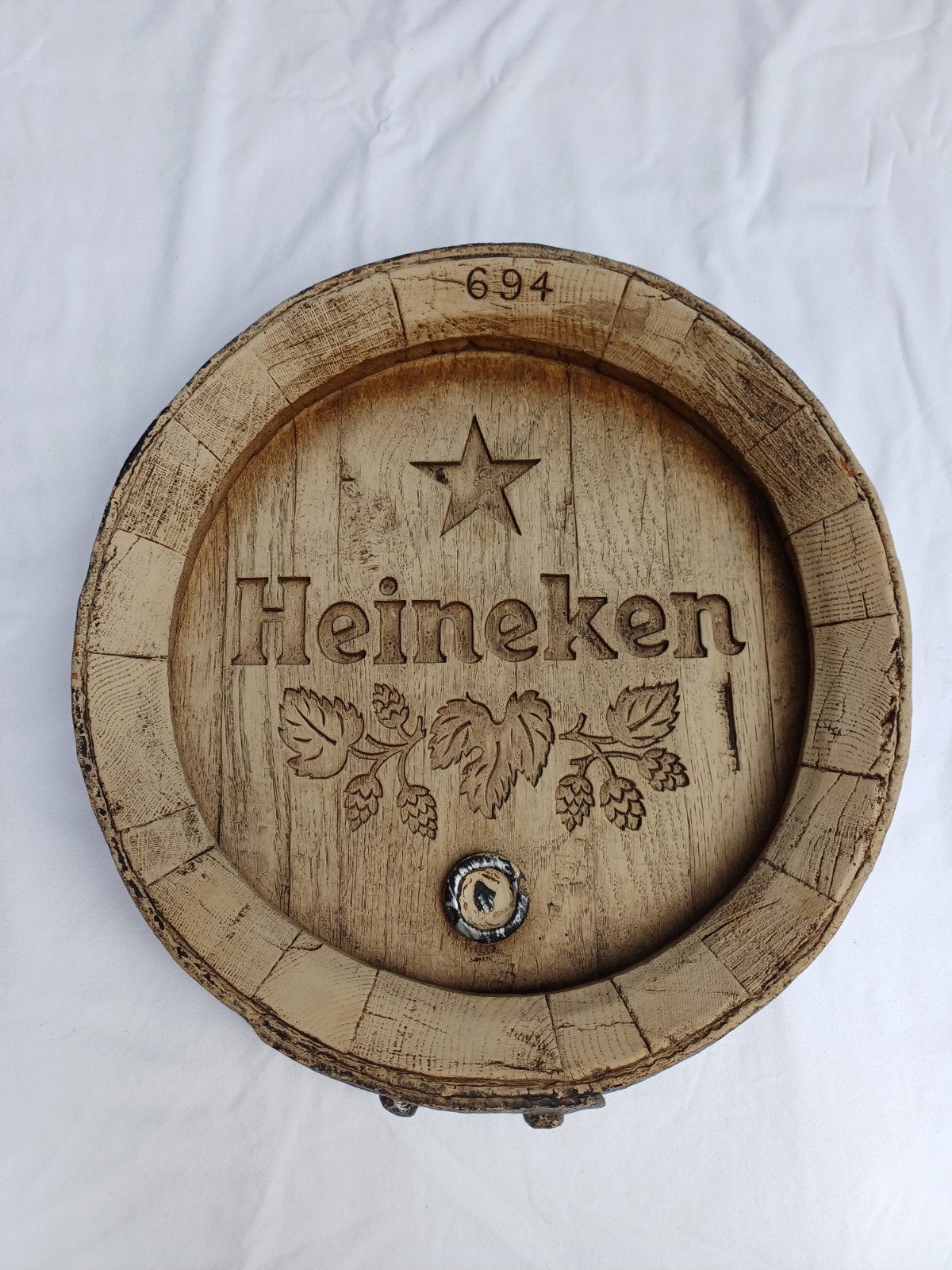 Heineken Bier Fust Deksel - Mancave/Café Decoratie, Verzamelen, Biermerken, Ophalen of Verzenden, Zo goed als nieuw, Overige typen
