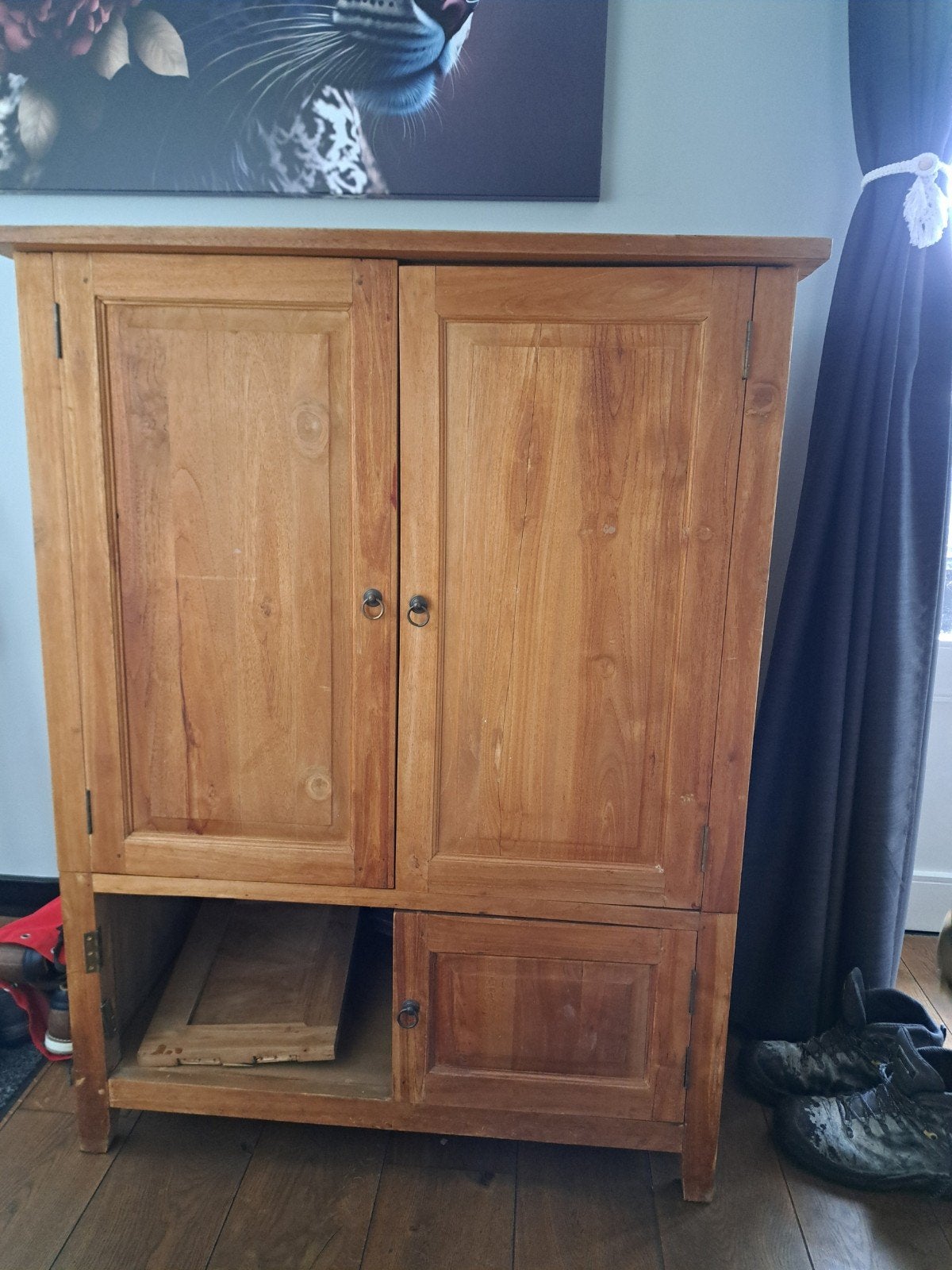 Houten kast met deurtjes - 130x100x65cm, Ophalen, Gebruikt