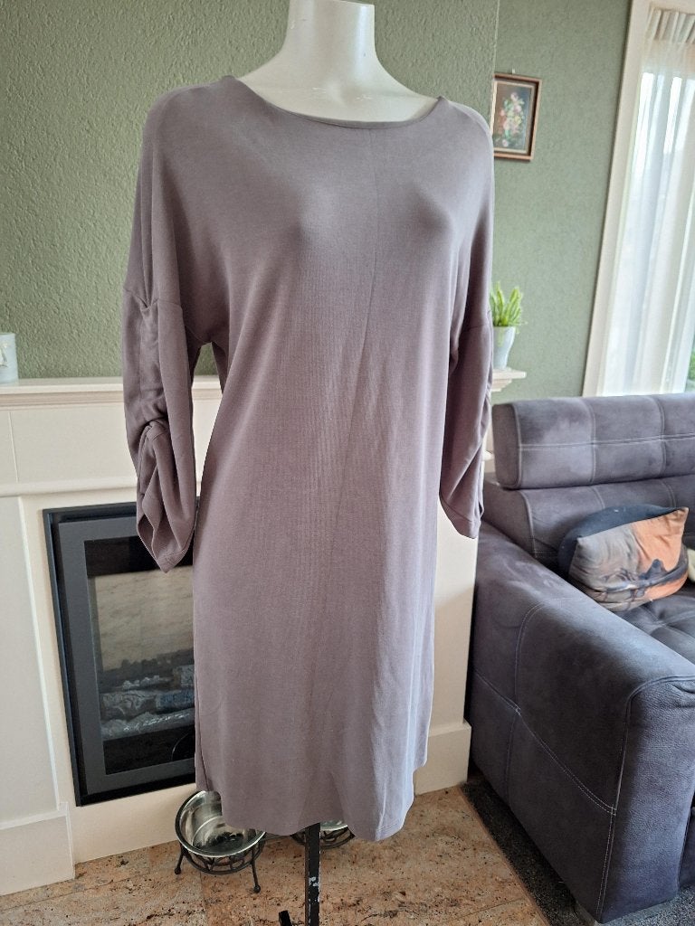 Yaya prachtige grijze zijde look jurk S 36, Verzenden, Zo goed als nieuw, Knielengte, Yaya