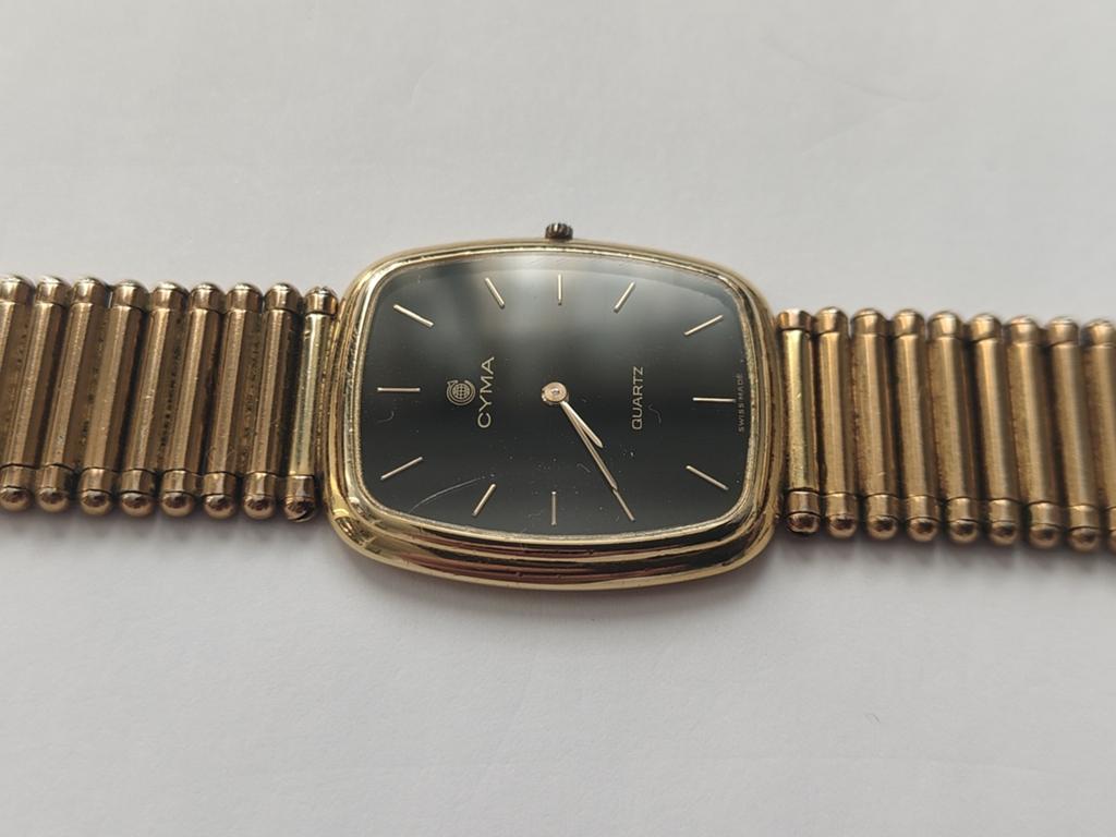 Vintage Cyma Quartz Polshorloge - Verguld, Overige merken, Overige materialen, Polshorloge, Verguld