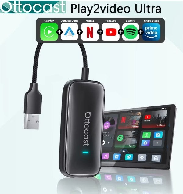 Ottocast Play2Video Ultra: Draadloze CarPlay & Android Auto, Ophalen of Verzenden, Nieuw