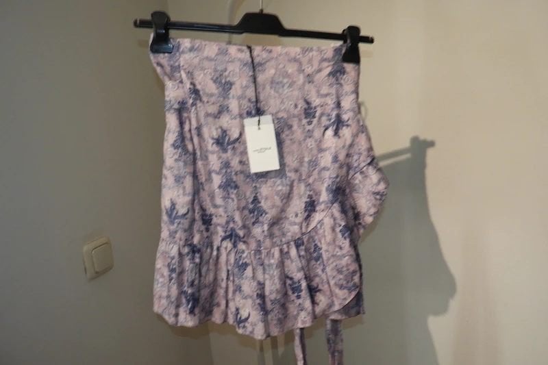 Isabel Marant Etoile wikkel wrap rok print pastel tinten 42, Isabel Marant, Maat 42/44 (L), Zo goed als nieuw, Boven de knie