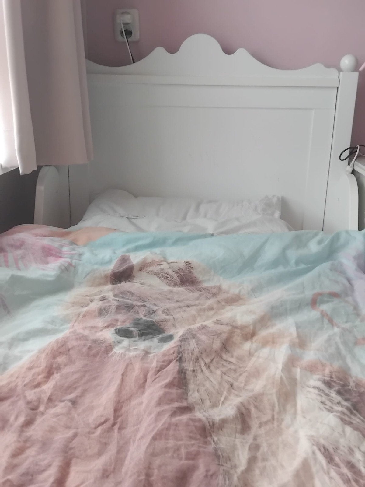Bopita meisjesbed wit 90x200 cm met lattenbodem, Ophalen, Gebruikt, 180 cm of meer, 85 tot 100 cm