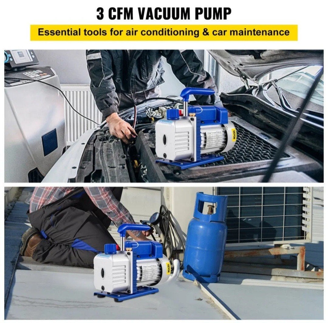 VEVOR 3CFM vacuümpomp, 1/4HP vacuümpomp, 220V vacuümpomp, 50, Ophalen of Verzenden