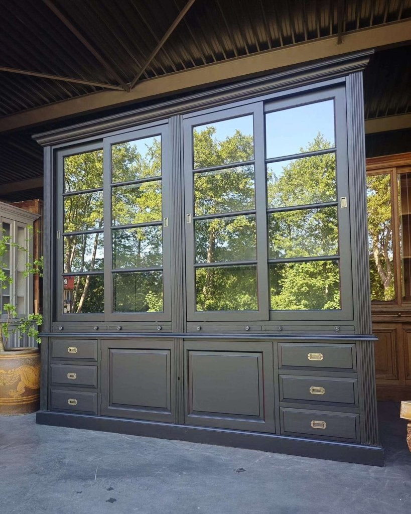 Prachtige grote notariskast | Stoere buffetkast  zwart #1453