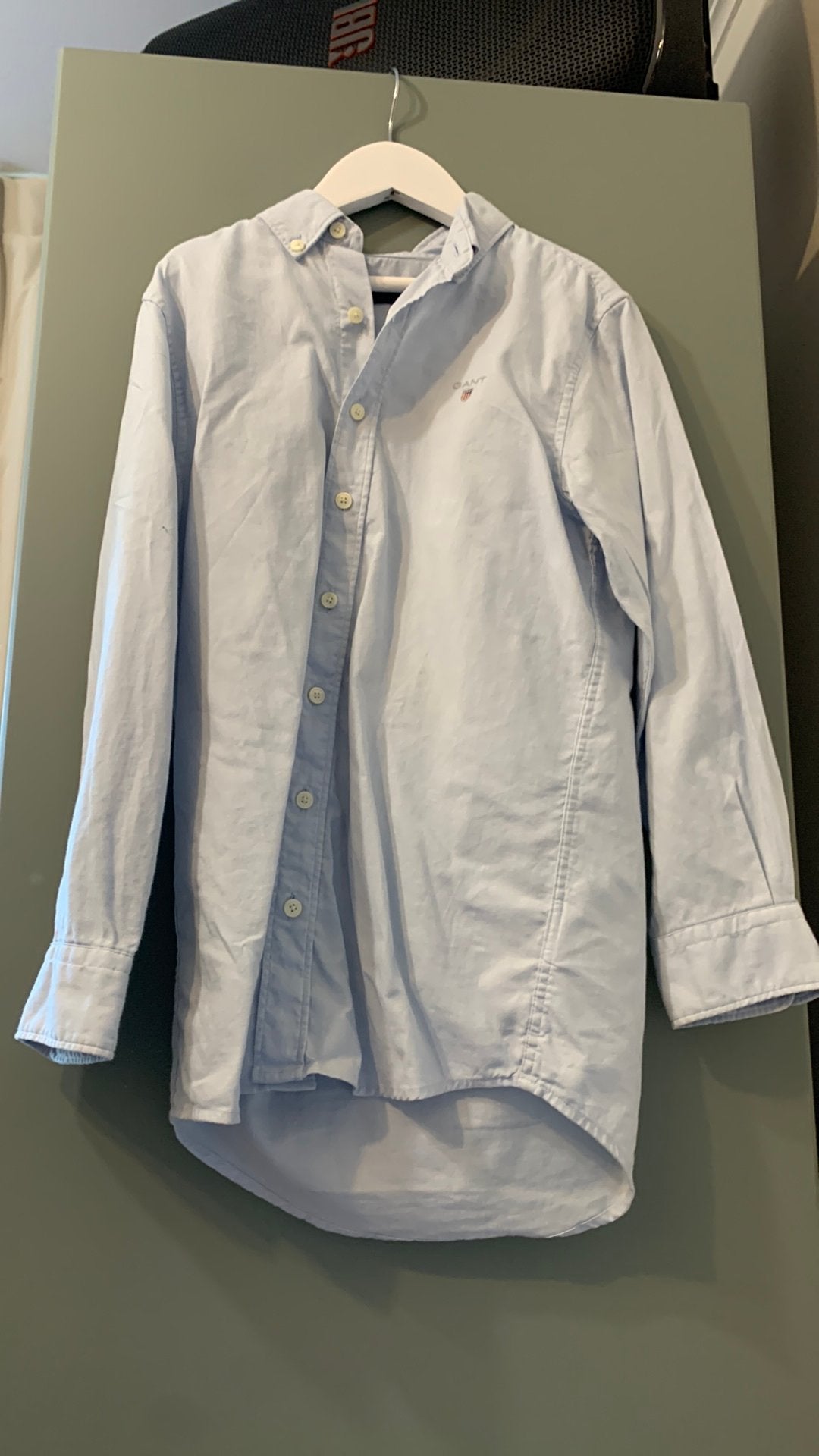 Gant overhemd, Ophalen of Verzenden, Zo goed als nieuw, Maat 34 (XS) of kleiner, Blauw