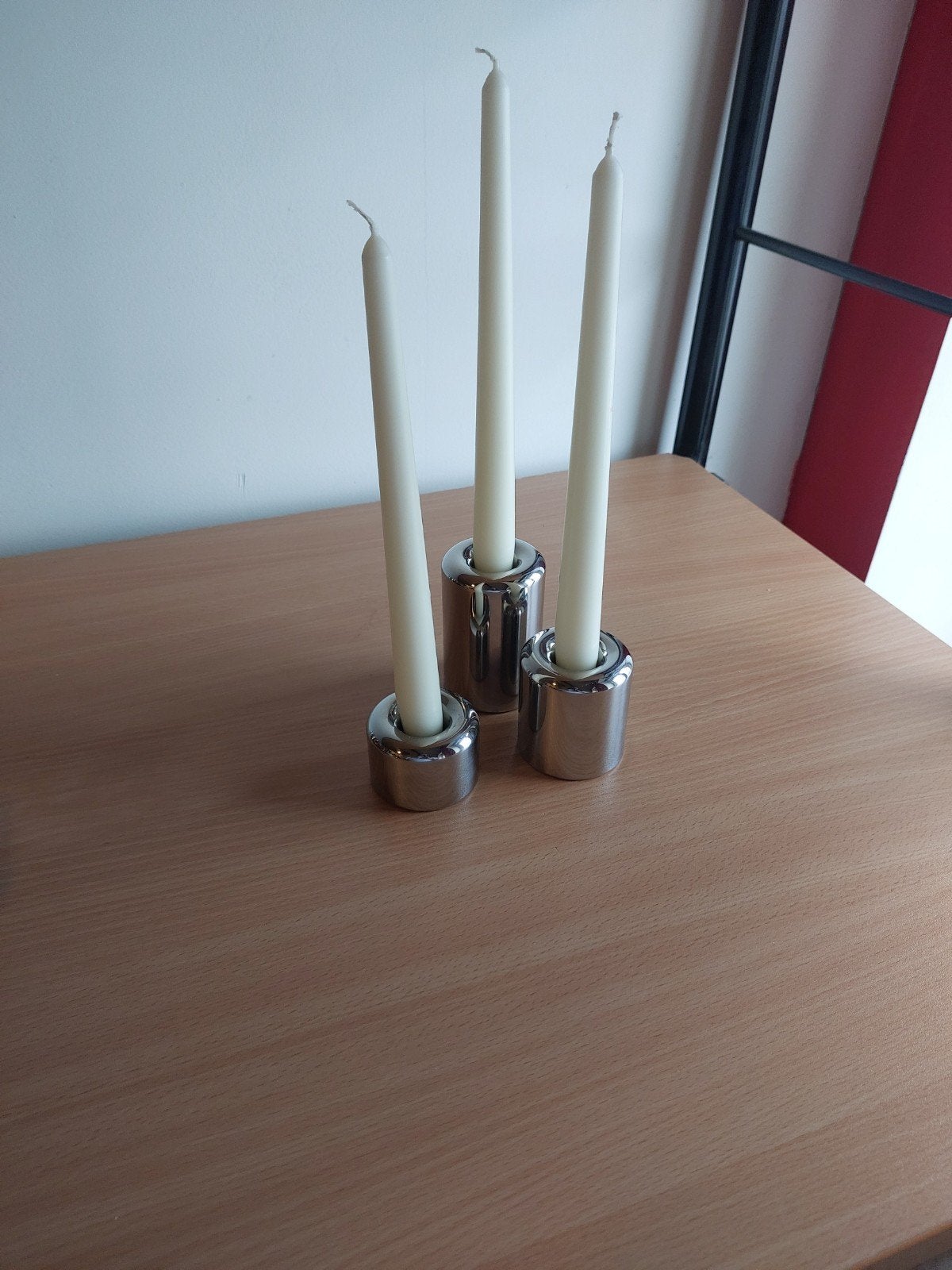 Stelton EM kandelaars 3-delig, Huis en Inrichting, Woonaccessoires | Kandelaars en Kaarsen, Gebruikt, Overige merken, Ophalen of Verzenden