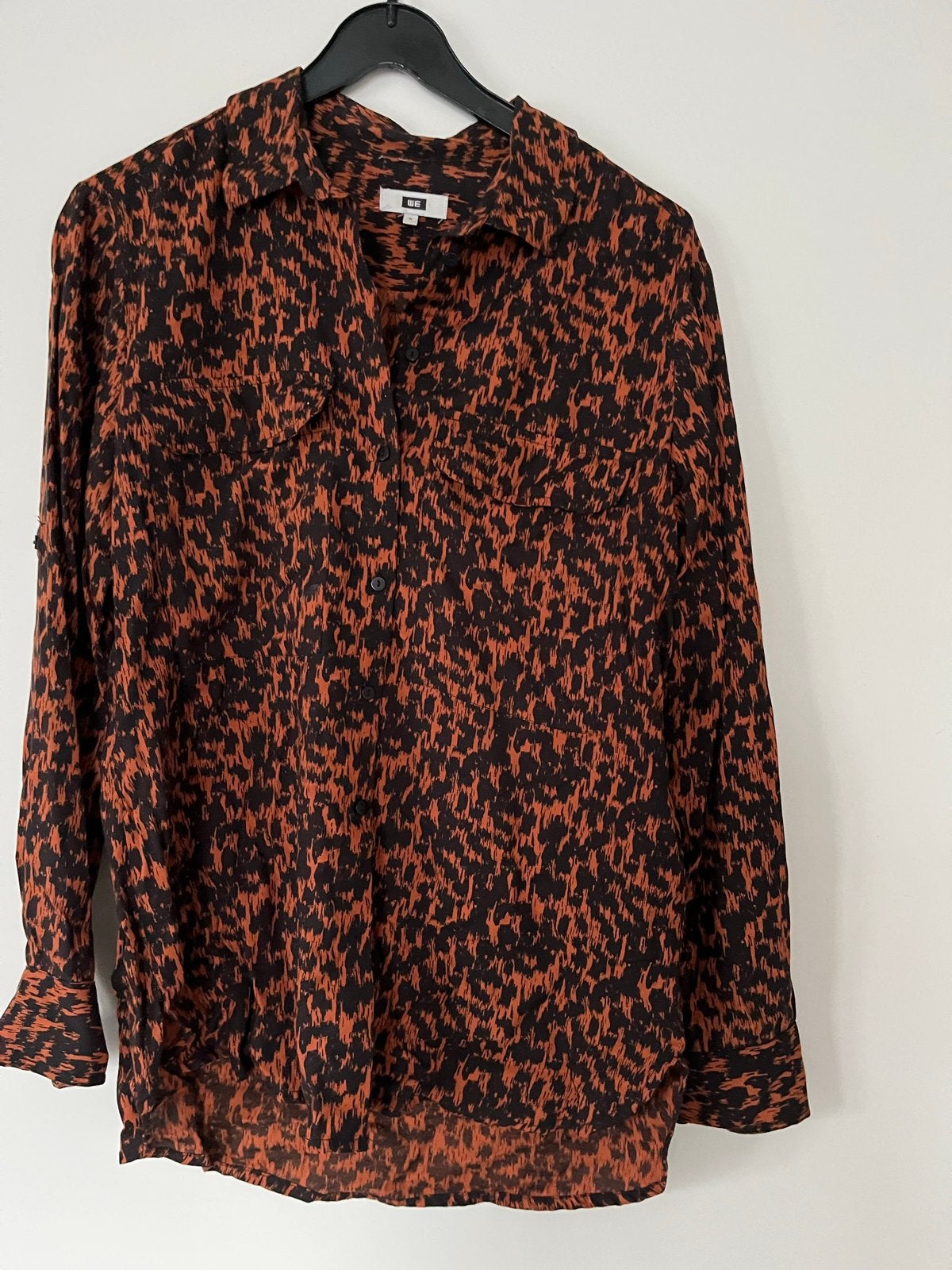 WE Fashion Blouse met print - Maat M, Ophalen of Verzenden, Zo goed als nieuw, Maat 38/40 (M), Oranje