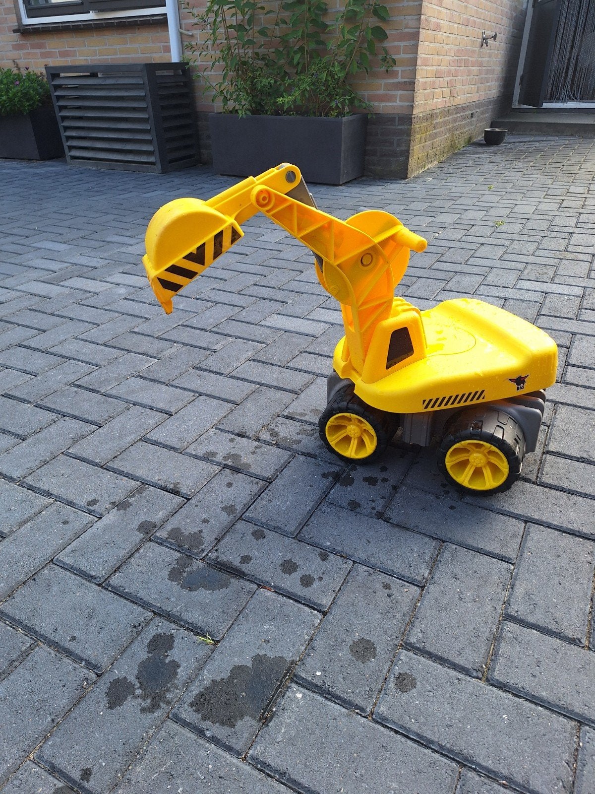 Gele speelgoed graafmachine voor kinderen, Ophalen of Verzenden, Gebruikt