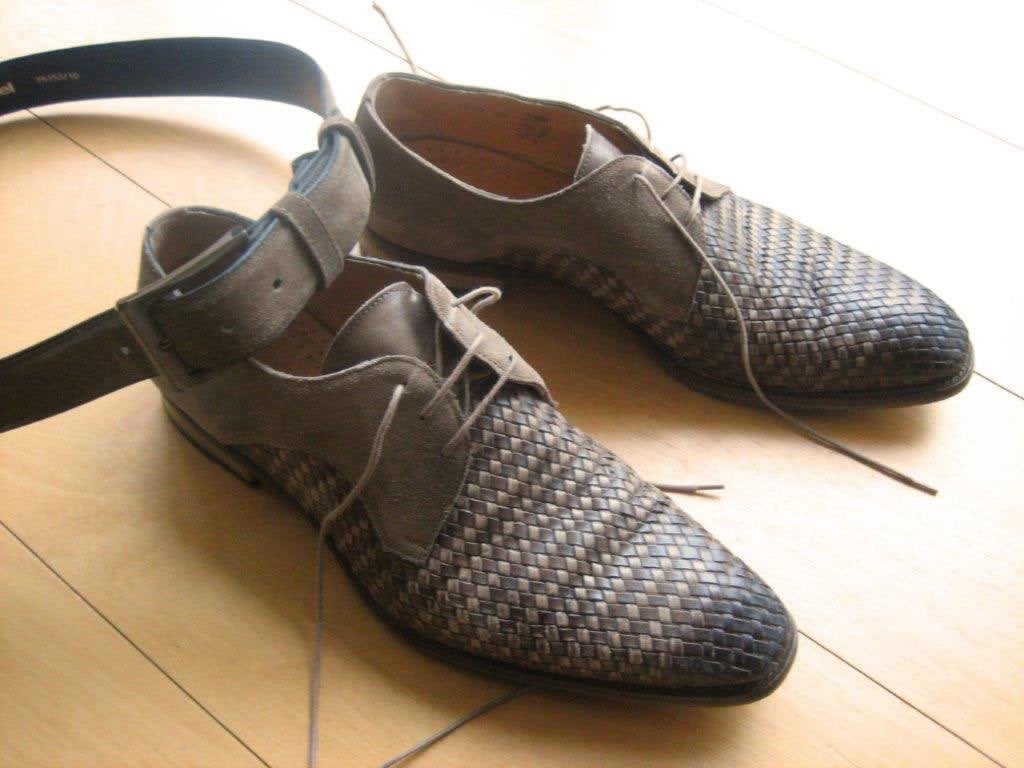 Chique beige leren veterschoen FLECS 44 snazzeys, Overige kleuren, Verzenden, Zo goed als nieuw, Flecs