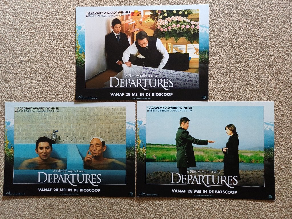 DEPARTURES      lobbycard set., Verzenden, Nieuw, A1 t/m A3, Film en Tv