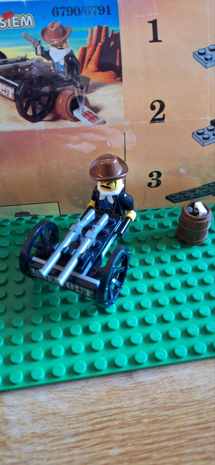 Lego Western 6790/6791 Bandit's Wheelgun met instructies, Gebruikt, Overige thema's, Lego, Ophalen of Verzenden