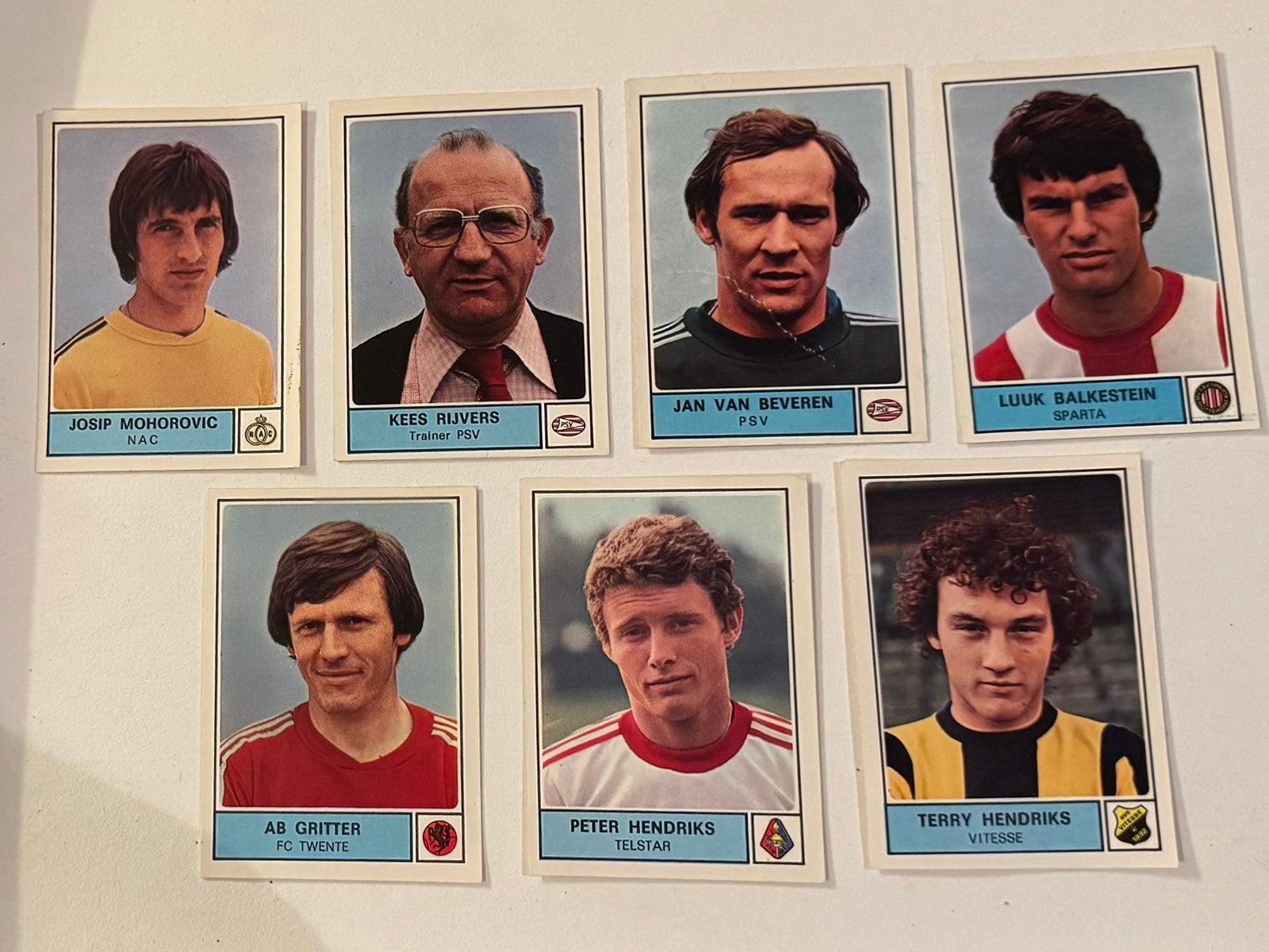 Jan van Beveren 7 plaatjes Panini Voetbal 78, Verzenden, Gebruikt, Plaatje