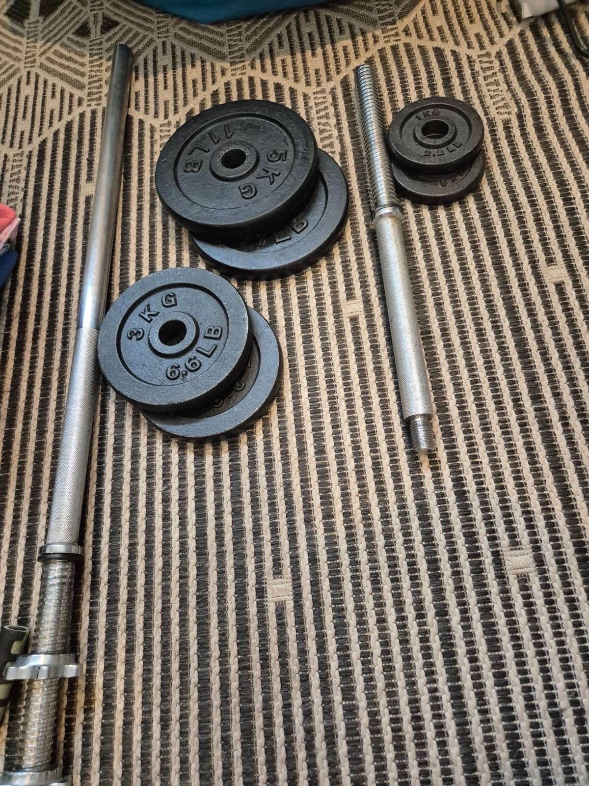 Fitnessbank, Halters en Gewichten Set, Sport en Fitness, Fitnessmaterialen, Ophalen, Gebruikt, Armen, Fitnessbank