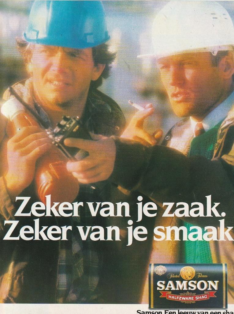 Retro reclame 1988 Samson shag leeuw van een shag, Verzenden, Overige typen