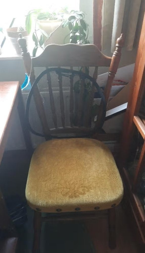 Stoelen 3 eikenhouten bekleed, Ophalen, Hout, Gebruikt, Drie