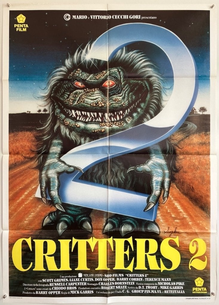 Critters 2 (1988) - Originele filmposter, Ophalen of Verzenden, Gebruikt, A1 t/m A3, Film en Tv