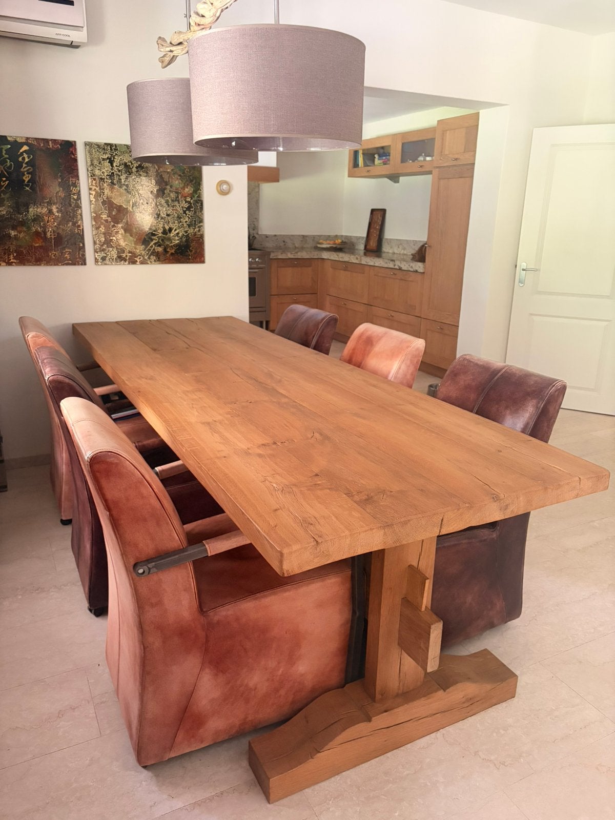 Super gave (als nieuw) eiken eettafel met 8 stoelen!!, Huis en Inrichting, Tafels | Eettafels, Ophalen, Eikenhout, 200 cm of meer