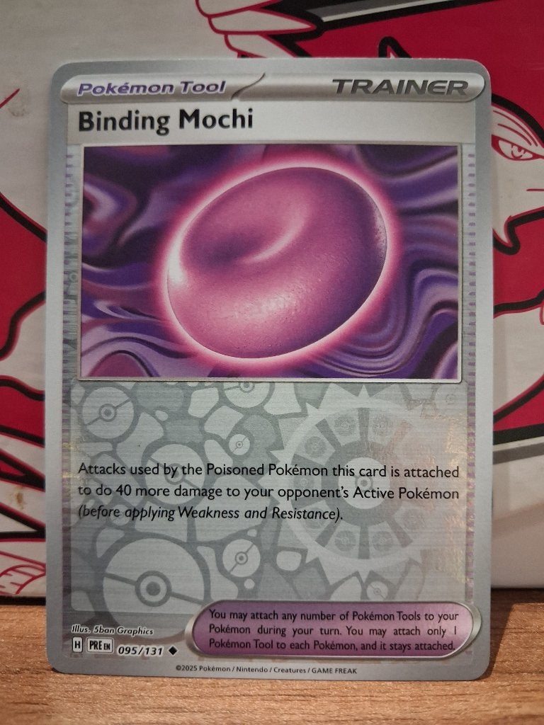 Pokemon Binding Mochi PRE 095/131 reserve holo, Ophalen of Verzenden, Nieuw, Losse kaart