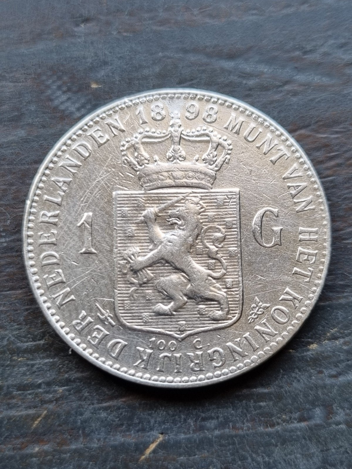 1 gulden 1898 Wilhelmina, Ophalen of Verzenden, Koningin Wilhelmina, 1 gulden