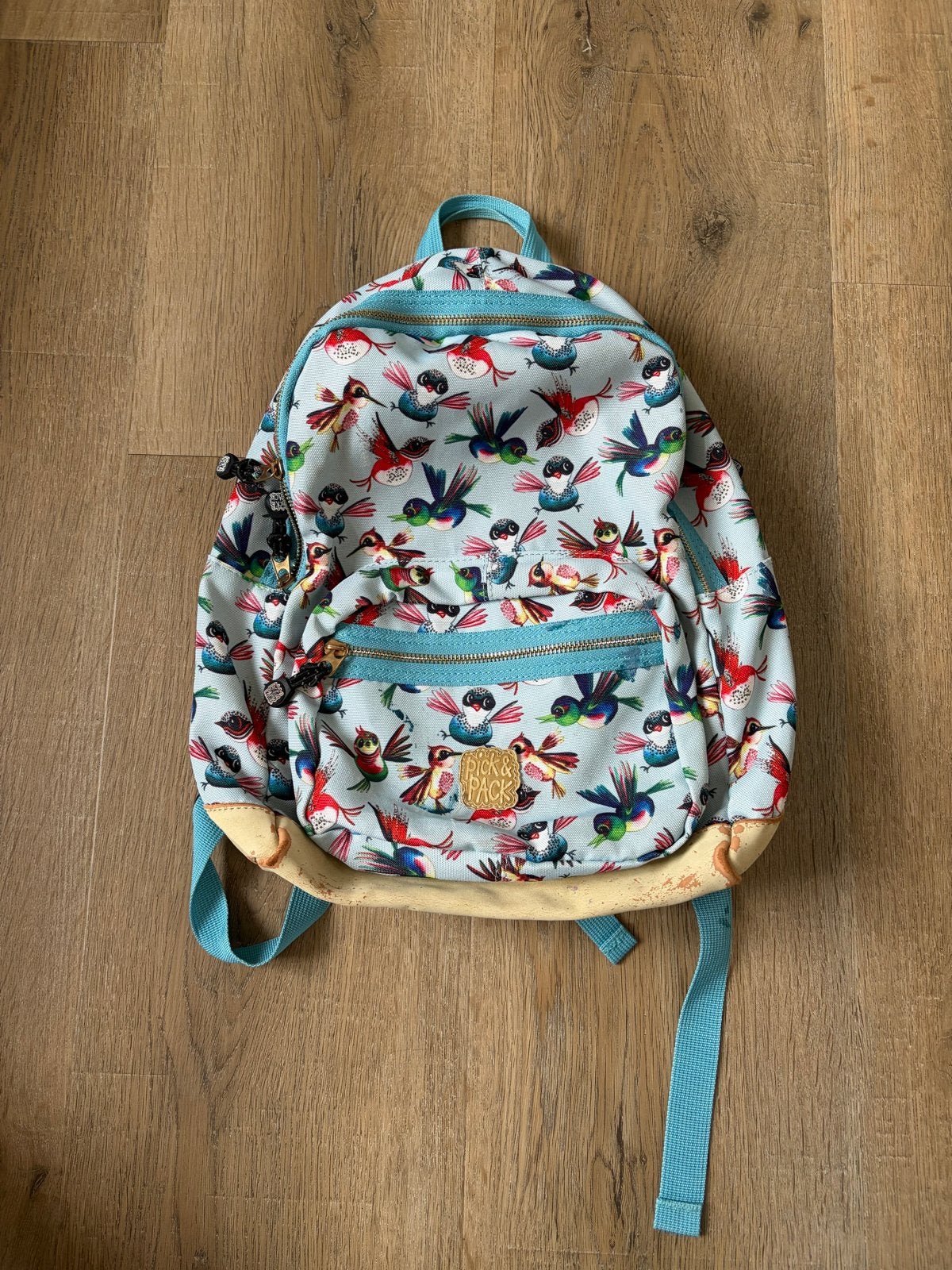 Pick & Pack rugzak met vogelprint, Ophalen of Verzenden, Gebruikt, Overige merken, 30 tot 45 cm