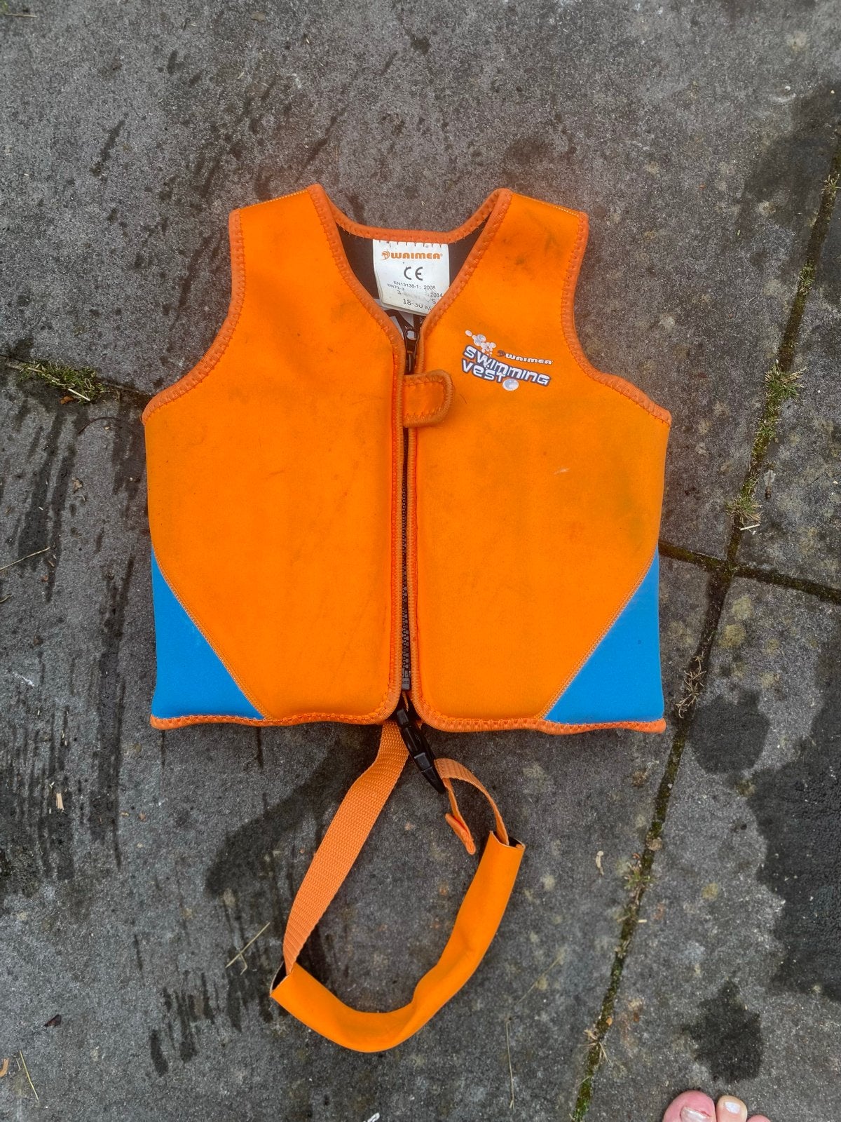 zwemvest oranje/blauw - 18-30 kg, Ophalen of Verzenden, Gebruikt