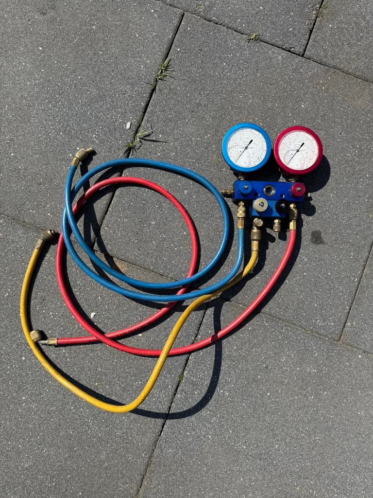 Airco Manometer Set - Diagnose en Vullen (prijs verlaagd), Auto-onderdelen, Airco en Verwarming, Ophalen of Verzenden, Gebruikt