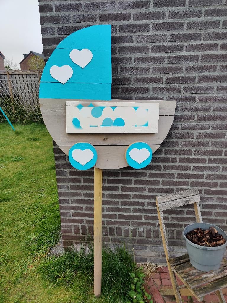 Geboortebord kinderwagen, Ophalen, Gebruikt, Geboortebord