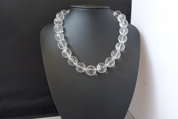 BERGKRISTAL( 16 mm ) ketting/oorhanger-set, Sieraden, Tassen en Uiterlijk, Kettingen, Verzenden, Wit, Nieuw, Steen of Mineraal